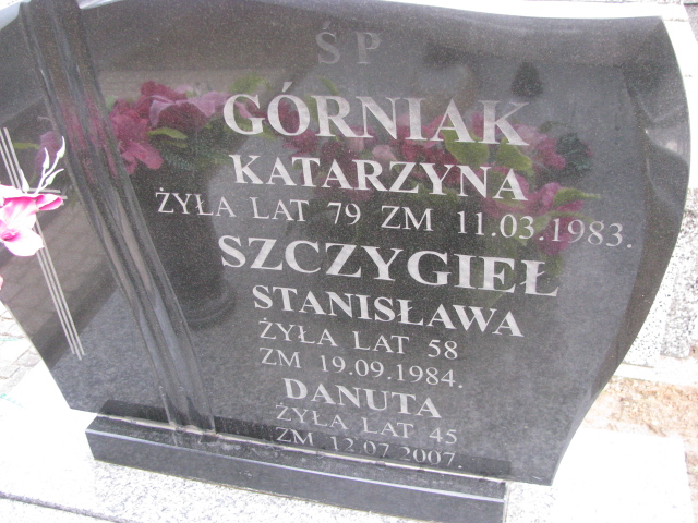 Danuta Szczygieł 1962 Kazanów - Grobonet - Wyszukiwarka osób pochowanych